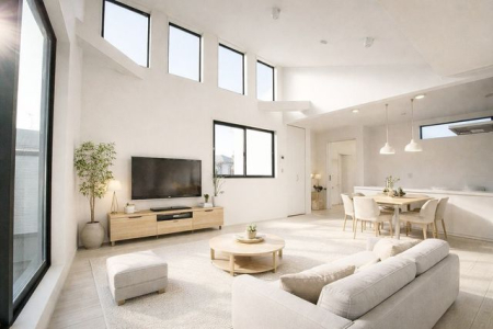 ���r���O 2�K���r���O�����炱���̌��z�V��I�����V��̂������ŋ�Ԃ����L���������܂��B�J����������A�O����̎������C�ɂȂ�Ȃ��A�S���炭�낰�郊�r���O�ł���i�B�e���F2026.3�j